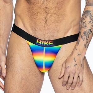 BIKE Men's Pride Rainbow Performance Jockstrap Underwear NEW Size Large